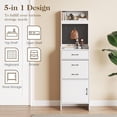 thumbnail image 2 of Royalcraft 5-in-1 Shoe Cabinet with Flip Drawer, Entryway Shoe Storage with Pegboard, Adjustable Shelf, Wood Entryway Cabinet, White, 2 of 7