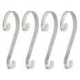 thumbnail image 1 of Haute Decor Stocking Scrolls Holiday Stocking Hanger, Silver Glitter (4 Pack), 1 of 4