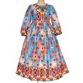 thumbnail image 3 of Jizyo Robe Maxi Abayas Musulmanes pour Filles, une Pièce, Manches Longues, Robe de Prière Islamique, Robe de Caftan Arabe Bleue 130/6 Ans, 3 of 7