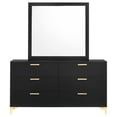 thumbnail image 3 of Kendall 6-drawer Dresser with Mirror Black and Gold, 3 of 4