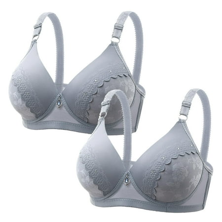 BSDJILFG Minimizer Bras for Women 2 Pack Wireless Adjustive Soft Breathable Everyday Bra Clearance
