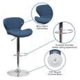 thumbnail image 3 of Flash Furniture Francis Contemporary Blue Fabric Adjustable Height Barstool with Curved Back and Chrome Base, 3 of 10