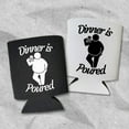 thumbnail image 2 of Funny Beer Can Coolers, Dinner is Poured Coolies, Funny Coolies Drink Accessory, Beer Sleeves, Funny Gag Gift, Party Favors (2 Pack (1 Black & 1 White)), 2 of 3