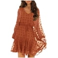 thumbnail image 1 of Vestidos Para Mujer Casual Maxi Vestidos Moda Ocio Cómodo Cintura Elástica Sólido Cuello en V Vestido de Manga Larga Odeerbi  ODB137806, 1 of 7