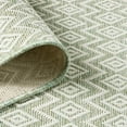 thumbnail image 4 of NICOLE MILLER NEW YORK Corin Small Diamonds Indoor Outdoor Area Rug, UV Fade Resistant, Low Pile, Seafoam/Cream, 5'2"x7'2", 4 of 7