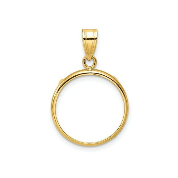 FJC Finejewelers 14 kt Yellow Gold Polished 18.0mm Prong Coin Bezel Pendant