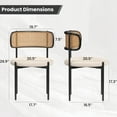 thumbnail image 3 of STARY Upholstered Dining Chair Set of 4, Rattan Backrest Kitchen Chair, Light Brown, 3 of 7
