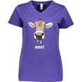 thumbnail image 3 of Inktastic Moo Cute Brown Holstein Cow Women's V-Neck T-Shirt, 3 of 5