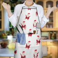 thumbnail image 5 of White Christmas Santa Pattern Apron-Garden Aprons for Women with Pockets-Cotton Linen Waterproof Kitchen Cooking Gardening Aprons Adjustable for Kitchen,Cooking,BBQ and Salon 33"x27", 5 of 7
