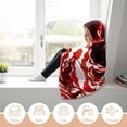 thumbnail image 6 of Demon Slayer Wearable Blanket Cloak Arctic Velvet Hooded Blanket Soft Fuzzy Hoodie Blanket Cape for Adults Kids 50"x60", 6 of 8