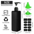 thumbnail image 2 of Abaima 3 Pack 16oz Empty Pump Bottle Square, Shampoo And Conditioner Dispenser Bottle, 500ml Refillable Clear Shower Soap Dispenser Bottle With Silicone Funnels And Labels(Black-500ml), 2 of 7