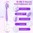 thumbnail image 4 of 72 packs 5-in-1 mini toothbrush disposable use, no water disposable toothbrush with toothpaste, dental floss, tongue scraper, toothpick, pre-applied toothpaste for travel hotel use, 4 of 4