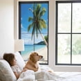 thumbnail image 2 of Beach Palm Tree Window Privacy Film Summer Ocean Blue Sky Tropical Island Decorative Glass Window Film UV Blocking Static Cling Non-Adhesive Sticker Covering for Home Door 29.5 x 78.7 inches, 2 of 7