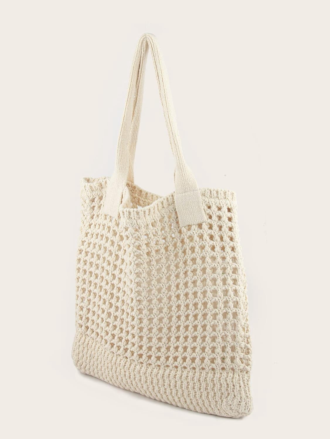 CAILDANL Women's Beach Tote Bag, Crochet Knit Hollow Design, Stylish Tote for Beach,Travel and Everyday Use Aesthetic Handbag
