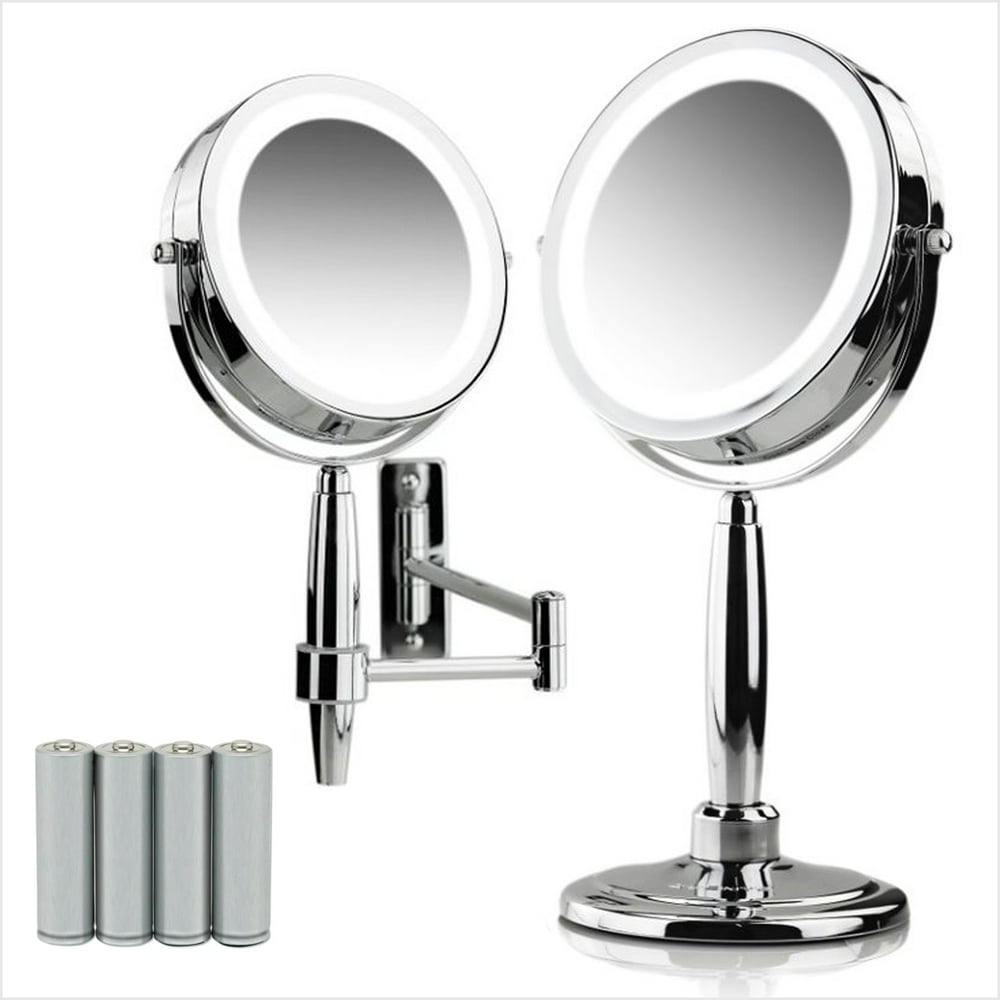 Ovente Lighted Vanity Makeup Mirror 7 Inch 1X 8X Magnification 3 Color