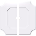 thumbnail image 1 of Ekena Millwork CMP12LE2-01000 12 Po OD x 1 Po ID Carré Locke Architecture Grade Médaillon de Plafond Contemporain PVC - 2 Pièces, 1 of 1