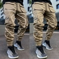 thumbnail image 3 of Deals of the Week Mrasaso Cargo Pants for Men, Men's Solid Color Three-dimensional Sense Sports Multi-pocket Washed Straight Barrel Reflect Light Cargo Outdoor Casual Pants, 3 of 3