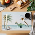thumbnail image 2 of Coastal Placemats Set of 4 Summer Beach Nautical Ocean Palm Tree Place Mats Indoor Wipeable Table Mats Washable Cloth Dining Table Placemats for Kitchen Holiday Party Home Decor 13x19 Inch, 2 of 9