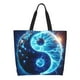 thumbnail image 1 of Fotbe Blue Yin And Yang Bolsa Tote Estética de Lona con Estampado para Mujer - Bolsa Reutilizable de Hombro Casual para Vacaciones, Compras, Trabajo y Gimnasio, 1 of 8