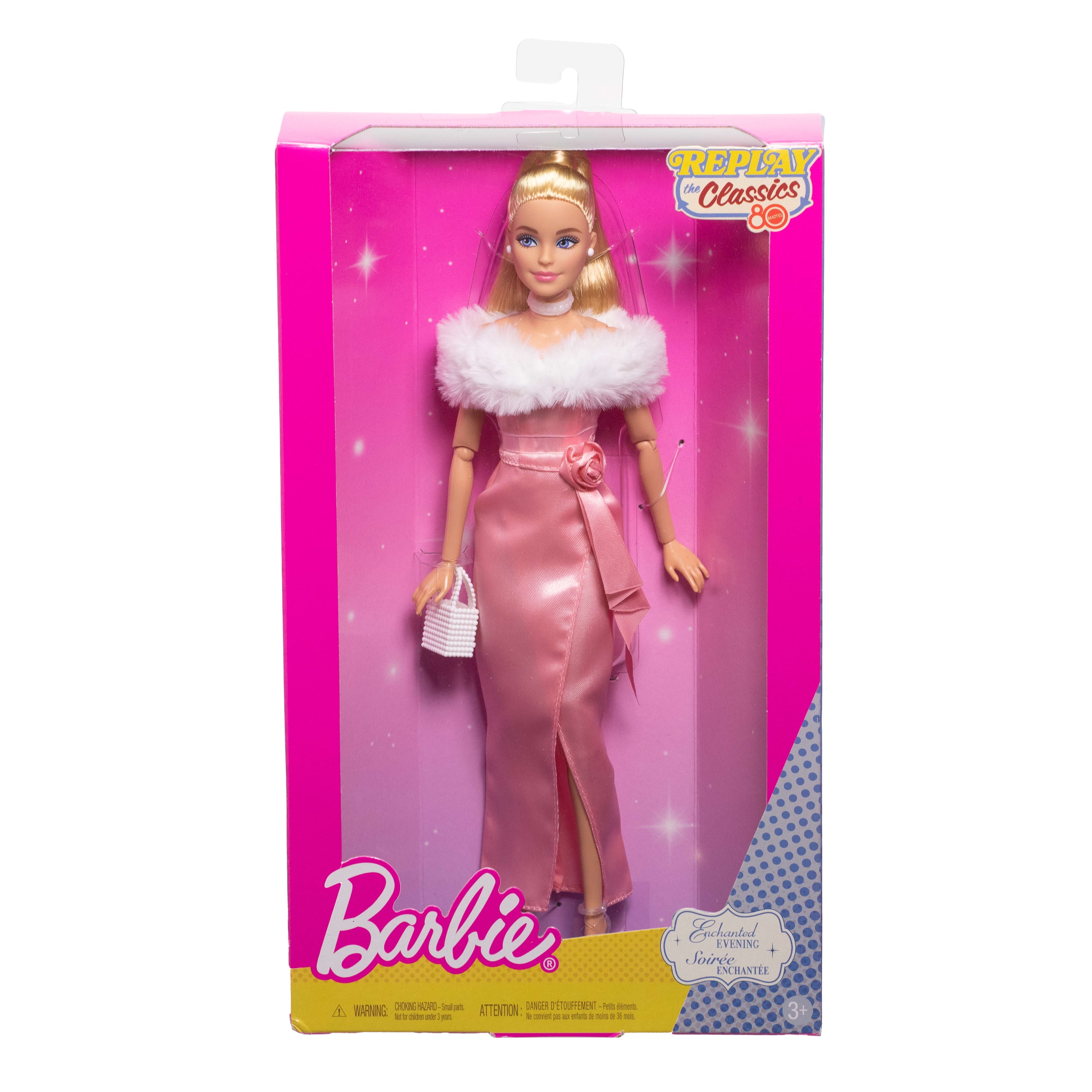 Barbie Enchanted Evening Fashion Doll in Pink Dress, Mattel Replay the Classics Collection - Walmart Exclusive