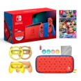 thumbnail image 1 of Nintendo Switch Mario Red & Blue Limited Edition Racing Bundle: Mario Themed Console Joy-Con Dock Accessory and Case, Mario Kart 8 Deluxe, Mytrix Joy-Con Grip Set of 4 and Accessories for Switch Nintendo HADSKEAAA, 1 of 2