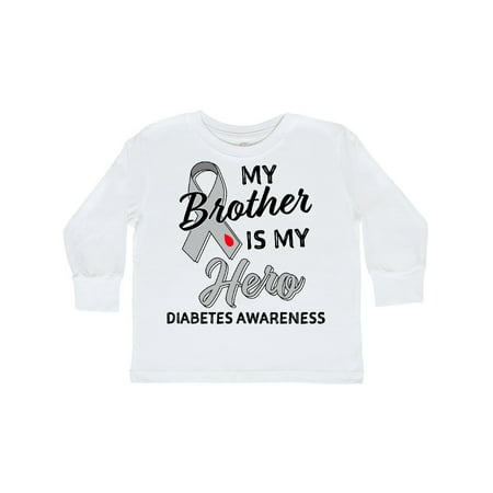 

Inktastic My Brother is My Hero- Diabetes Awareness Gift Toddler Boy or Toddler Girl Long Sleeve T-Shirt