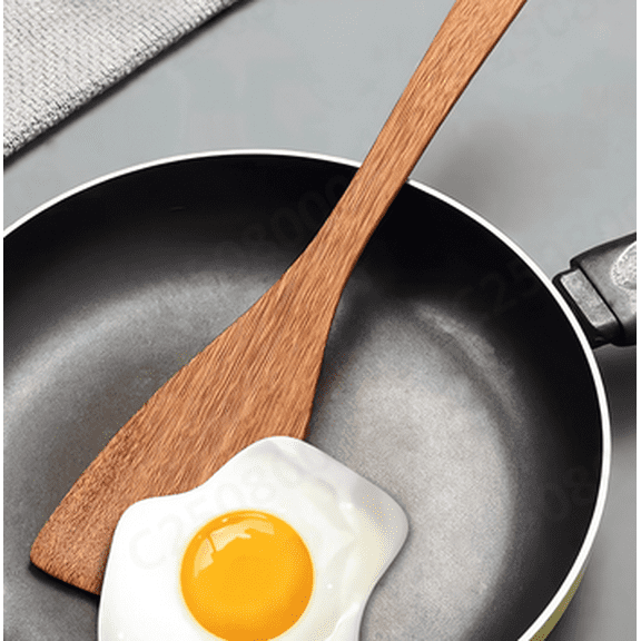 OEFNTAC Natural Wooden Spatula  for Non Stick Cookware Kitchen Utensils for Flipping Stirring Serving Dishwasher Safe Eco Friendly wooden spatula set non stick cookware