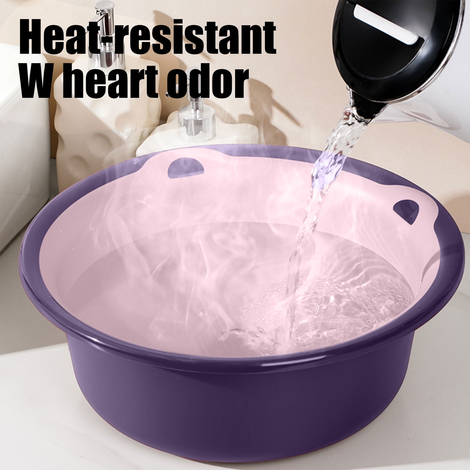 RXIRUCGD Durable Bear-Shaped Plastic Wash Basin with Wide Rim and Skidproof Base for Household Laundry Face Washing and Foot Bathing Heavy-Duty Polypropylene Construction for Long-Lasting Use