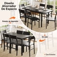 thumbnail image 2 of Comedor Extendible 6 Personas Mesa Expandible de 1.2 a 1.6 m con 6 Sillas Moderno Color Negro, 2 of 6