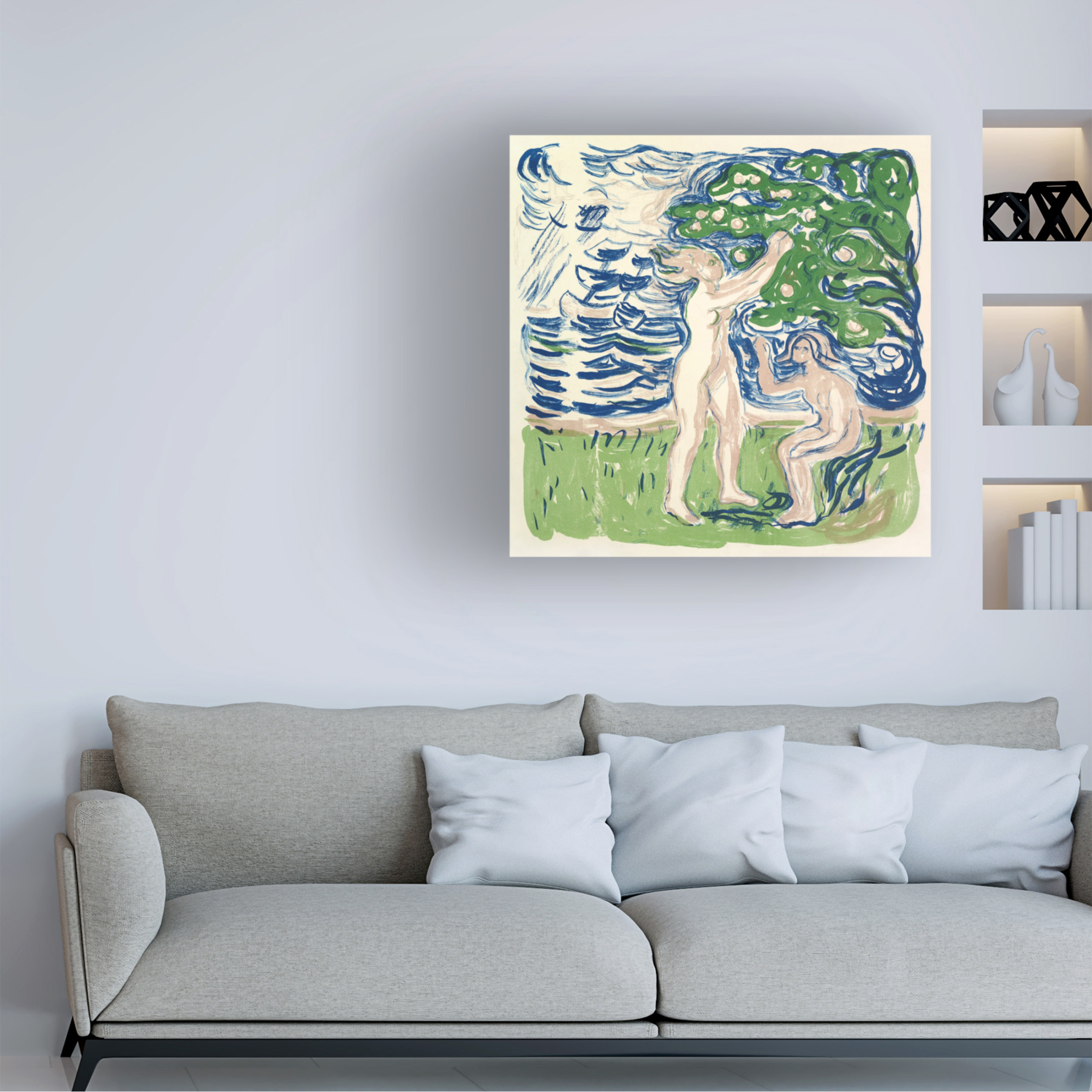 Trademark Fine Art Pictufy Girls Picking Apples Canvas Wall Art