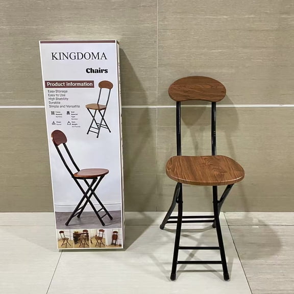 KINGDOMA chairs,Folding Bamboo Bar Stools, 24-inch Kitchen Counter Height Stools with Backrest, Portable Bar Chairs for Home Kitchen Island Breakfast, No Assembly, Natural