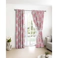 thumbnail image 5 of Pink Rose Floral Blackout Curtains for Bedroom Living Room, Flowers Leaves Pastoral Plant Classic 54 In Long Thermal Insulated Room Darkening Drapes Grommet Window Treatments, 52 x 54 In, 5 of 9