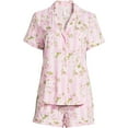 thumbnail image 3 of Joyspun Women's Dreamy Soft Collection Notch Collar Top and Shorts Pajama Set, 2-Piece, Sizes XS-3X, 3 of 6