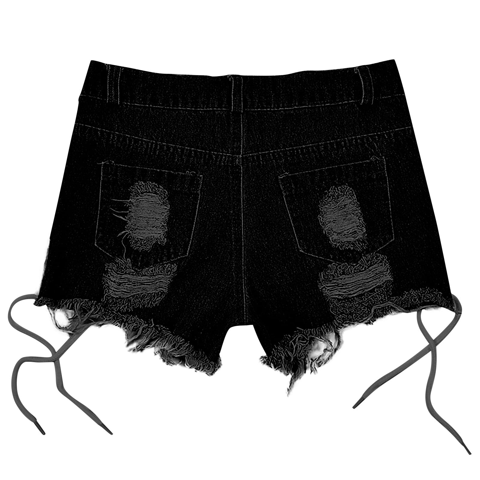 Umitay Women's Ripped Denim Shorts Sexy Low Waist Hollow Mini Hot