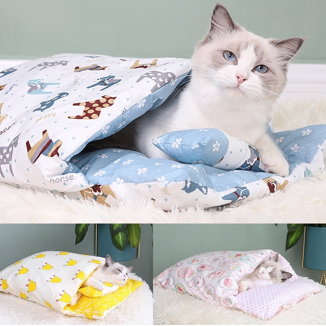 Fiudx Cama Redonda para Mascotas, Suave Piel Sintética, Diseño Autocalentable, Cómoda para Dormir para Mascotas Pequeñas, Base Antideslizante, para Uso En Interiores En Invierno, Extraíble para Facil