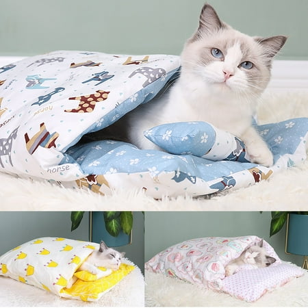 QIPOPIQ Clearance Tapestries  Slee Bag Beds Removable Sofas Mat Modern Soft Plush Round Pet Bed For Cats Mini Medium Sized Bed Self Warming Winter Indoor