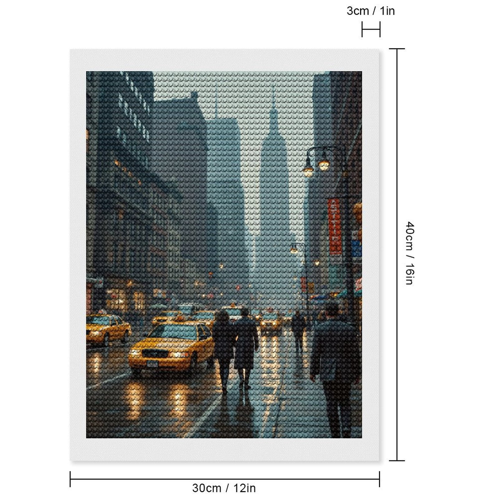 Diamond Art Kits for Adults, Urban City Street Yellow Cabs 5D Diamond Painting Kits for Adults Beginners, DIY Full Drill Diamond Painting, Gem Art and Crafts 12x16