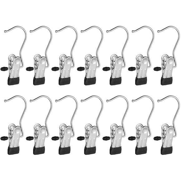 Frezon 15 Pack Boot Hanger Legging Organizer for Closet, Boot Holder, Hanging Clips, Portable Multifunctional Hangers Single Clip Space Saving for Jeans, Hats, Tall Boots, Towels(Black)