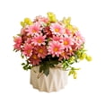 thumbnail image 2 of Silk Rose Bouquet, Artificial Potted Flowers in Ceramic Vase, Fake Floral Arrangement for Table Centerpiece, Home Office Kitchen Wedding Party Decor, 2 of 6