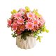 thumbnail image 2 of Ramo de rosas artificiales de seda multicolor en jarrón de cerámica | Flores artificiales para decorar la mesa de la boda, la oficina o el hogar | Centro de mesa con maceta sin riego, 2 of 6