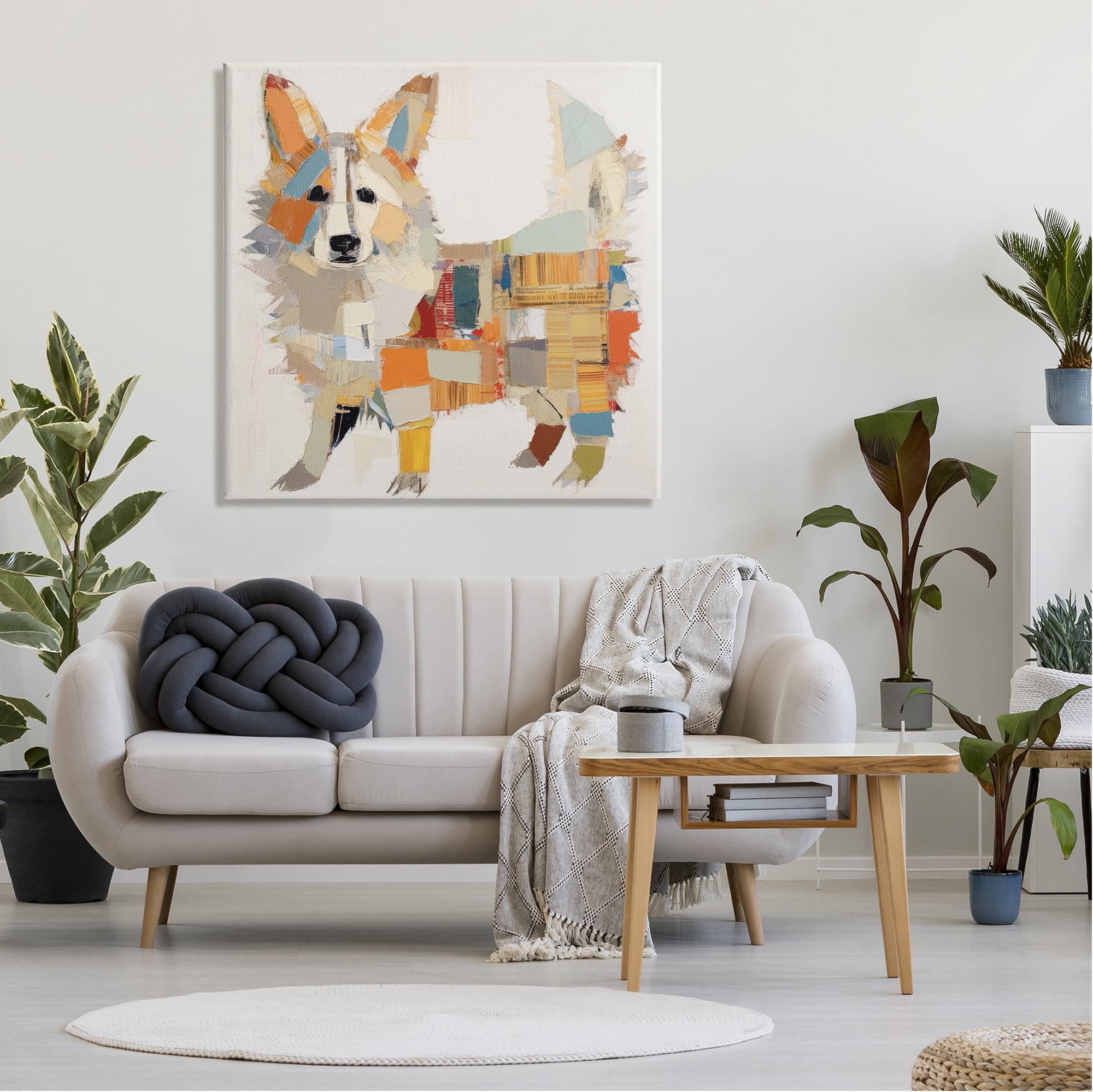 Stupell Industries Muted Dog Collage Animals & Insects Painting Gallery Wrapped Canvas Art Print Wall Art, 36 x 36