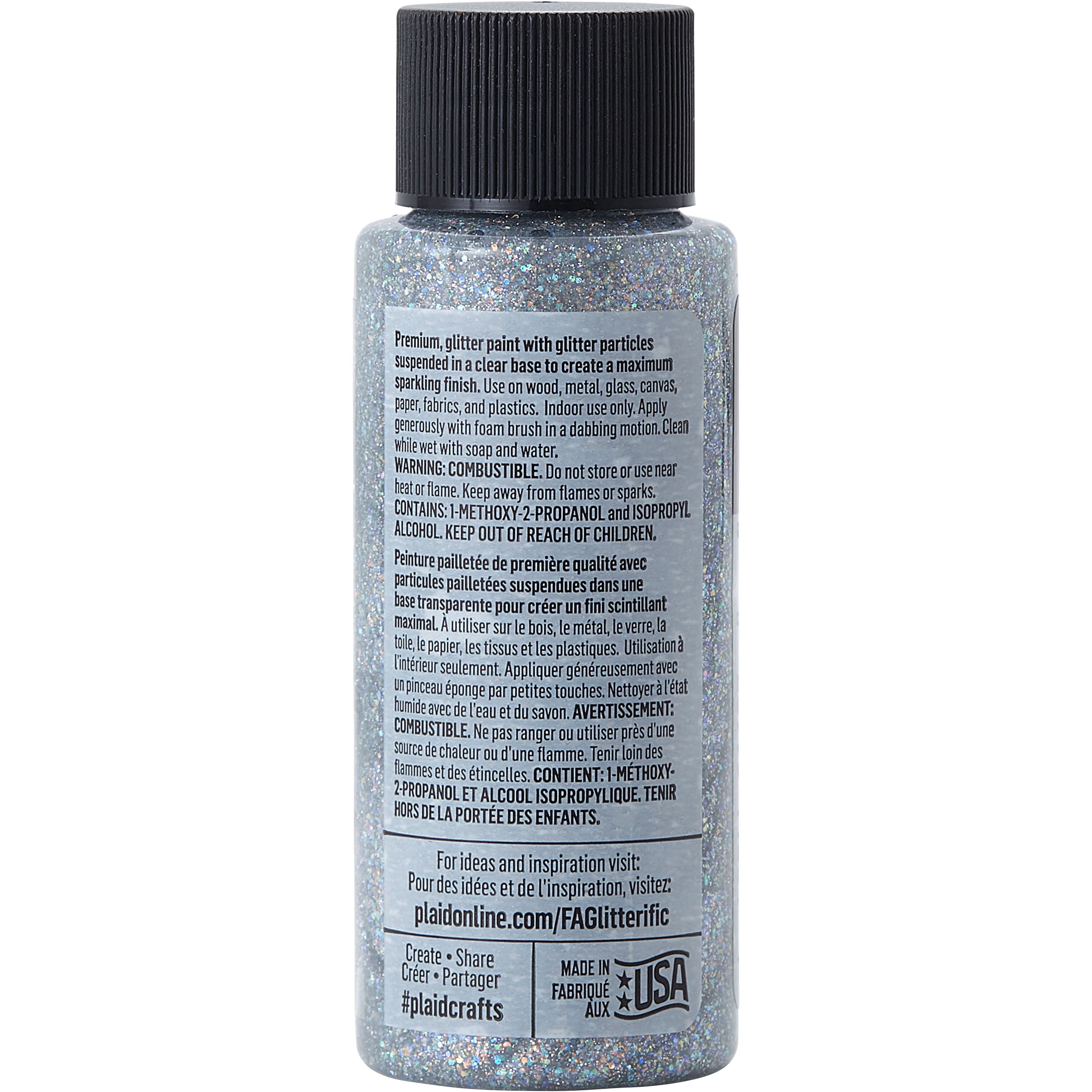 FolkArt Glitterific Fine Glitter Acrylic Paint, 12 Pack