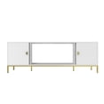 thumbnail image 2 of Newboti Furniture 70 Inch TV Stand, Heavy Duty Wood Media Entertainment Center Console with Cabinet Storage & Open Shelves for Living Room, Modern Design (White,not include electric fireplace) BN.127, 2 of 8