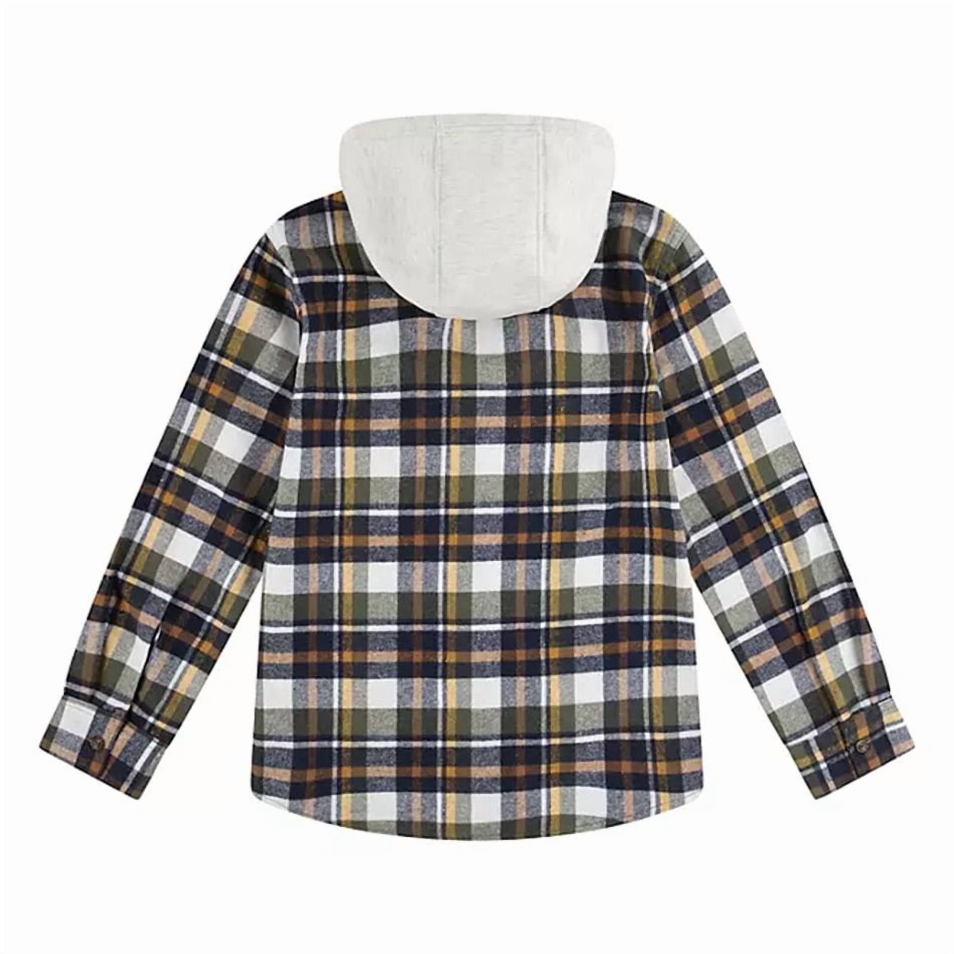 Levis Boys Hooded Flannel Shirt in Oatmeal Heather Size Small (6/7)