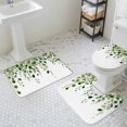 thumbnail image 3 of Green Eucalyptus Bathroom Rugs Set Leaves Watercolor Plants Farmhouse Non Slip Absorbent Soft Bath Mats 3 Piece Set with Bathroom Rug, U-Shaped Floor Mat, Toilet Seat Cover Small Size, 3 of 9