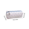 thumbnail image 3 of KKOUHVY Pencil Case, Large Capacity Blue Polka Point Pencil Pouch with Flower Zipper, Cute Pencils Case for School Office Teens Girls Women, White, 3 of 6