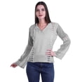 thumbnail image 1 of Moomaya Kurta Col Kurta Dentelle Détails Imprimé Manches Longues Tunique, 1 of 5
