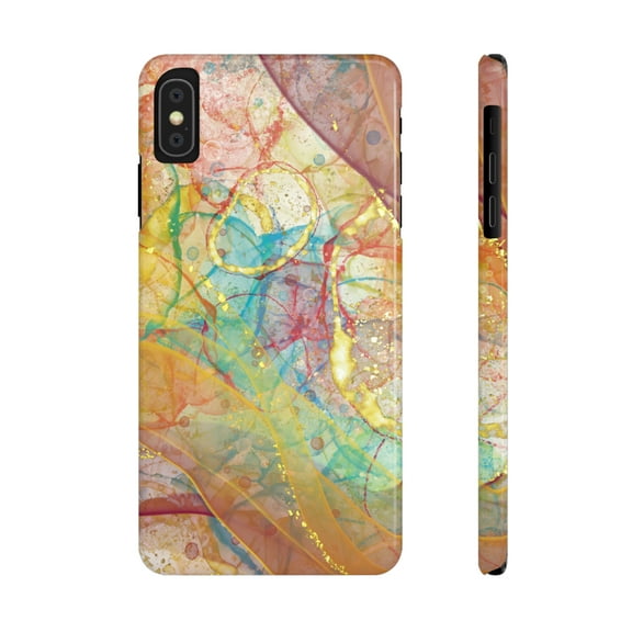 Rainbow Watercolor Slim iPhone 7 8 11 12 13 14 x xr xs SmartPhone Case