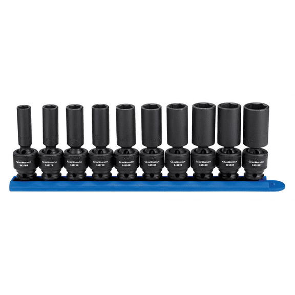 GearWrench 84924N 10pc 3/8" Dr 6pt Metric Deep Universal Impact Socket Set