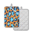 thumbnail image 3 of Orange Blue Leopard Pattern Pot Holder Set 2 Piece Non-Slip Oven Hot Pads Heat Resistant Durable 7x9.8in, 3 of 7